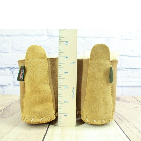 LL Bean Brown Suede Wicked Good Shearling Lined Slipper Ankle Boots Size 9 M - Picture 6 of 10